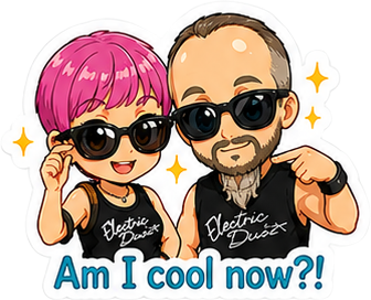 ElectricDust chibi sticker: Am I cool now?!