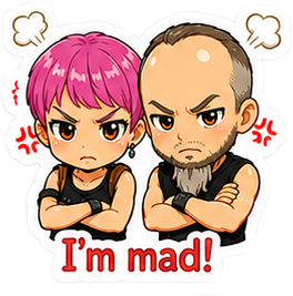 ElectricDust chibi sticker: Mad